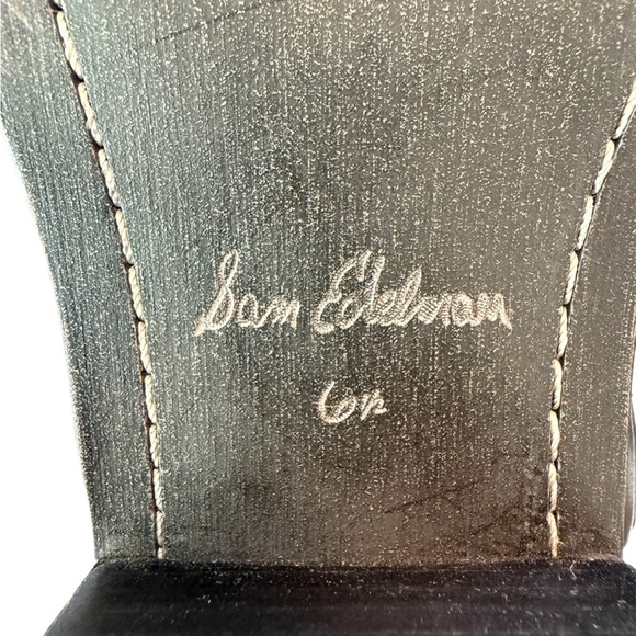 Sam Edelman Black Bellamie Square Toe Ankle Boot Bootie with Hardware - Size 6.5 - Picture 16 of 16